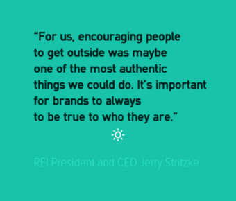Jerry Stritzke quote about REI's brand strategy